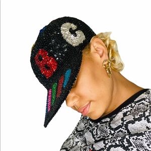 Vintage sequin baseball hat